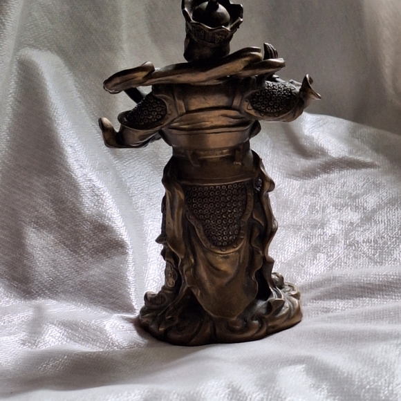 52. 4.5" Old China Brass Buddhism Great Heavenly King - Picture 2 of 3